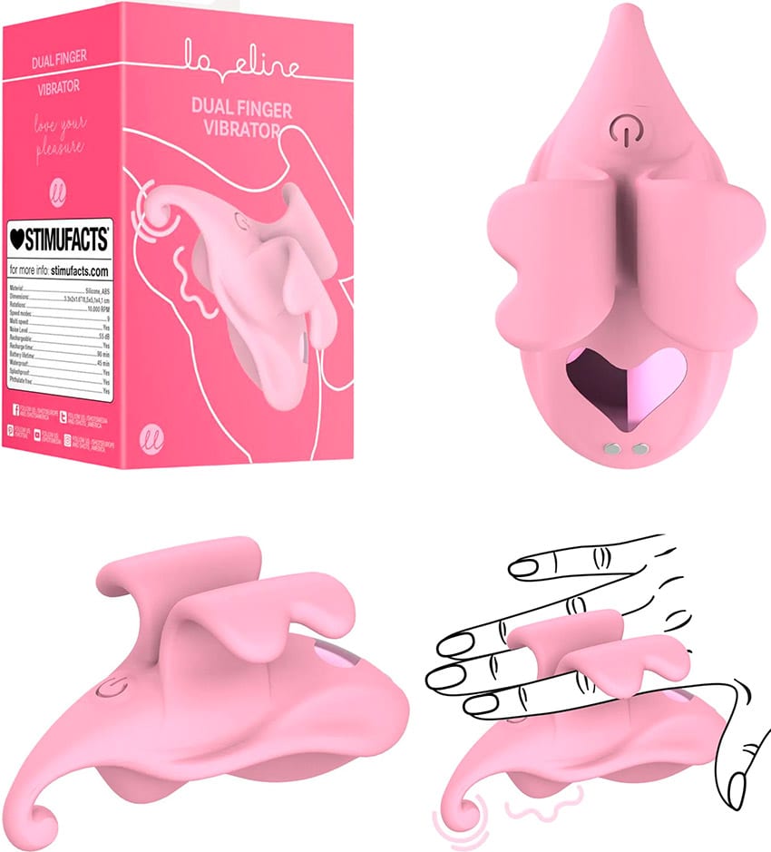 Loveline Dual Finger Vibrator | Doigt vibrant étanche