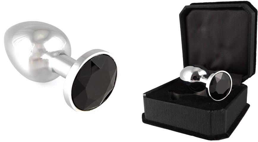 Rimba | Plug anal en métal avec cristal noir