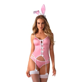 Obsessive Costume de lapine Bunny Suit - Rose & blanc