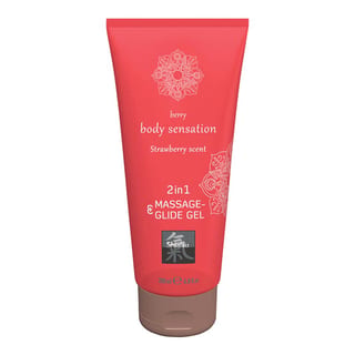 Lubrifiant et gel de massage 2 en 1 Shiatsu Fraise - 200 ml Lubrifiant et gel de massage 2 en 1 Shiatsu Fraise - 200 ml