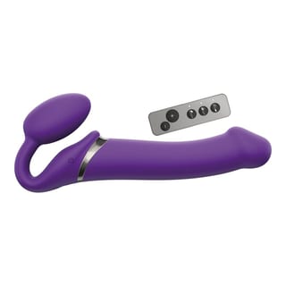 Strap-on-me Vibrating Bendable vibrierendes Doppelsextoy - Violett (L) Strap-on-me Vibrating Bendable vibrierendes Doppelsextoy - Violett (L)