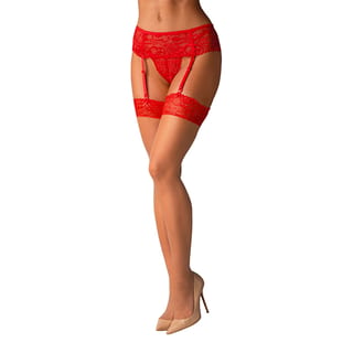 Obsessive 838 Strümpfe - Rot und Beige