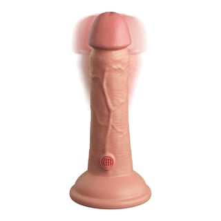 King Cock Elite Dual Density realistischer Vibrator - 15 cm - Beige