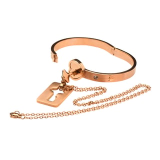 Bracelet à verrouillage et collier clé en or rose Master Series Cuffed Bracelet à verrouillage et collier clé en or rose Master Series Cuffed