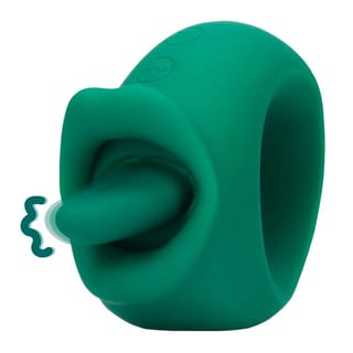 Stimulateur clitoridien et langue vibrante Loveline - Vert émeraude Stimulateur clitoridien et langue vibrante Loveline - Vert émeraude