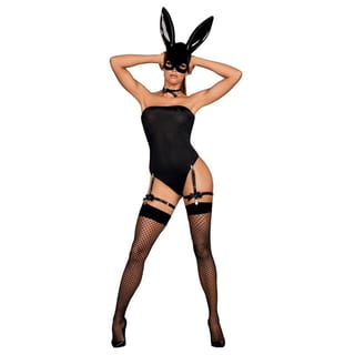 Obsessive Costume de lapin sexy Bunny avec masque - Noir