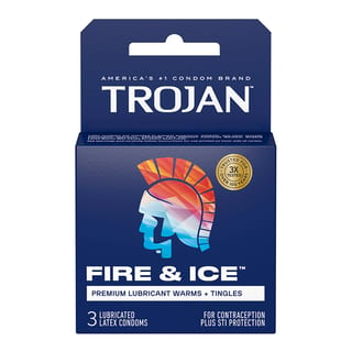Trojan Fire & Ice Kondom zur Stimulation beider Partner (3 Stück) Trojan Fire & Ice Kondom zur Stimulation beider Partner (3 Stück)