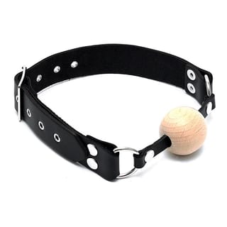 Bâillon boule Rimba - Bois et cuir