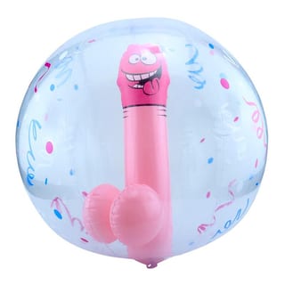 Ozzé Pecker Beach Ball humorvoller, aufblasbarer Strandball mit Penis