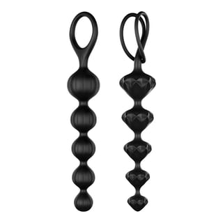 Chapelets anaux Satisfyer Love Beads (2 pièces) - Noir Chapelets anaux Satisfyer Love Beads (2 pièces) - Noir