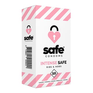 Safe Intense Safe Ribs & Nobs - Préservatif texturé (10 Préservatifs) Safe Intense Safe Ribs & Nobs - Préservatif texturé (10 Préservatifs)