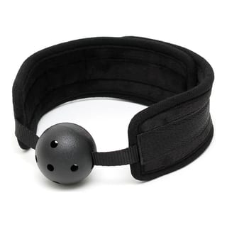 Bâillon-boule troué avec sangles rembourrées Rimba
