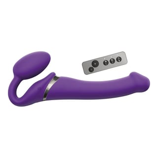 Strap-on-me Vibrating Bendable vibrierendes Doppelsextoy - Violett (M) Strap-on-me Vibrating Bendable vibrierendes Doppelsextoy - Violett (M)