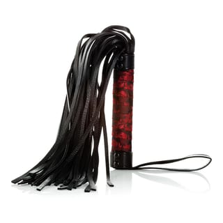 Fouet à lanières Scandal Flogger - Noir & rouge