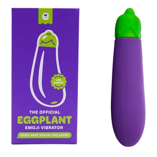 Aufladbarer Mini-Vibromasseur Emojibator Eggplant (Aubergine)