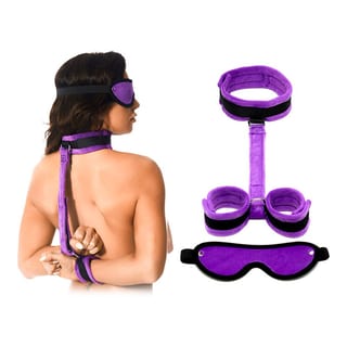 Ensemble Soft Bondage (Collier de contrainte avec attaches) - Violet Ensemble Soft Bondage (Collier de contrainte avec attaches) - Violet