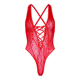 Leg Avenue Body String Floral Lace - Rouge