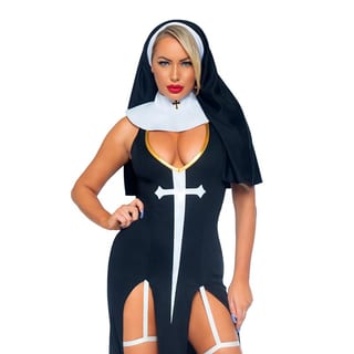 Leg Avenue Costume de nonne Sultry Sinner - Noir & Blanc Leg Avenue Costume de nonne Sultry Sinner - Noir & Blanc