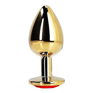 Plug anal en métal doré avec cristal rouge Ouch! Metal Butt Plug (L) Plug anal en métal doré avec cristal rouge Ouch! Metal Butt Plug (L)