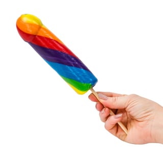 Sucette géante en forme de pénis Rainbow Jumbo Cock Pop Sucette géante en forme de pénis Rainbow Jumbo Cock Pop