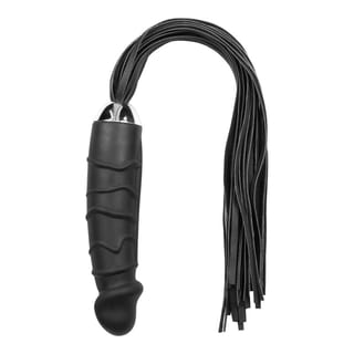 Easytoys Riemenpeitsche mit Dildo-Griff aus Silikon