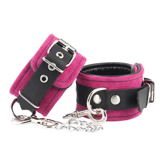 Attaches pour chevilles avec chaîne - Rose & noir Attaches pour chevilles avec chaîne - Rose & noir