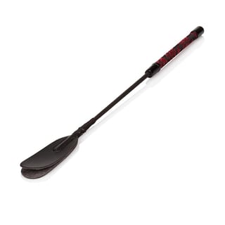 Cravache Scandal Split Tip Crop - Noir & rouge