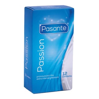 Pasante Passion - Préservatif nervuré et lubrifié (12 Préservatifs) Pasante Passion - Préservatif nervuré et lubrifié (12 Préservatifs)