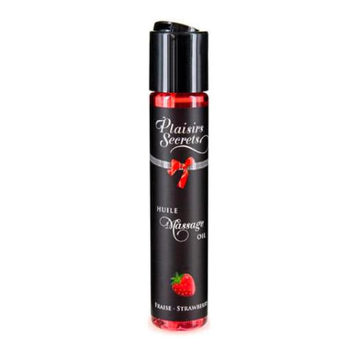 Huile de massage comestible Plaisirs Secrets - Fraise Huile de massage comestible Plaisirs Secrets - Fraise