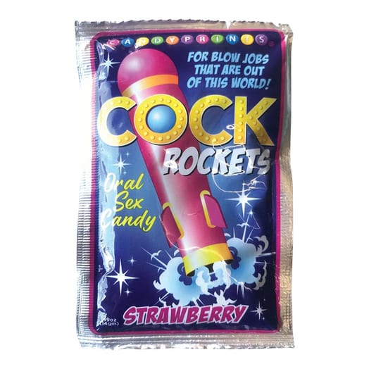 Bonbons pétillants Candy Prints Cock Rockets pour sexe oral - Fraise