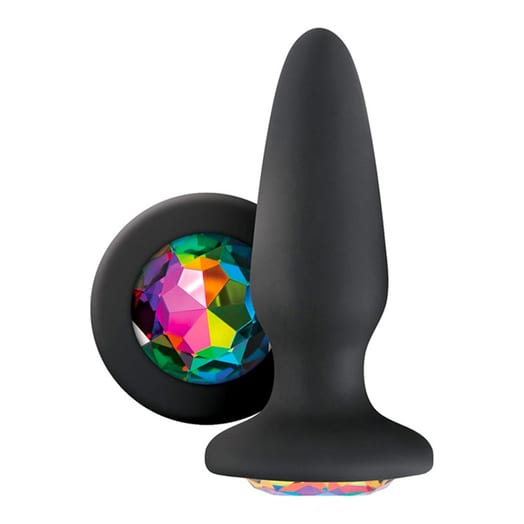Plug anal en silicone NS Novelties Glams - Noir & multicolore