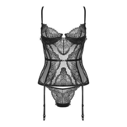 Beauty Night Ravenna Korsett & String - Schwarz