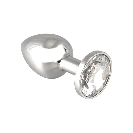 Plug anal en acier avec cristal - Transparent (XS)