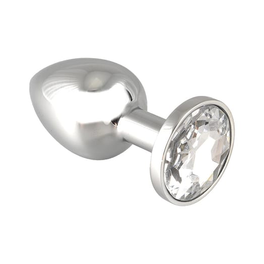 Plug anal en acier avec cristal - Transparent (S)
