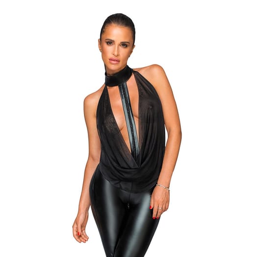 Noir Handmade Combinaison Overall Powerwetlook F223 - Noir