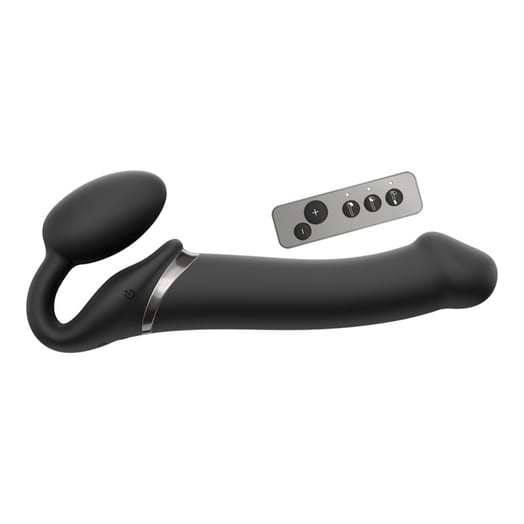 strap-on-me Vibrating Bendable vibrierendes Doppelsextoy - Schwarz (L)