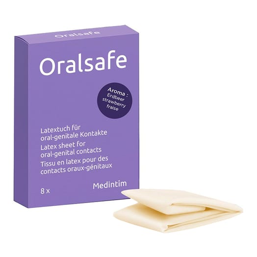Medintim Oralsafe aromatisiertes Mundkondom - Erdbeere (8 Kondome)