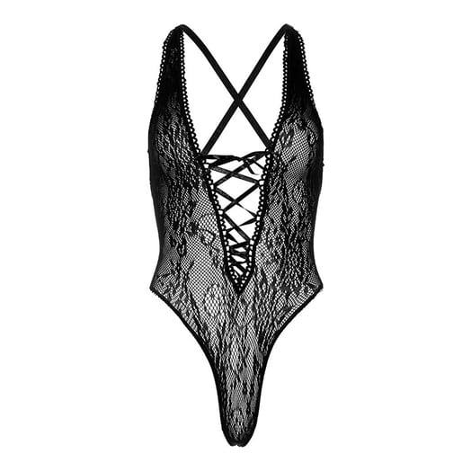 Leg Avenue Body String Floral Lace - Noir
