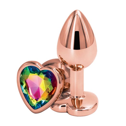 Plug anal NS Novelties Rear Assets Heart - Rose gold (S)