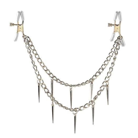 Fetish Fantasy Rock Hard Metall Doppelkette mit Nippelklemmen