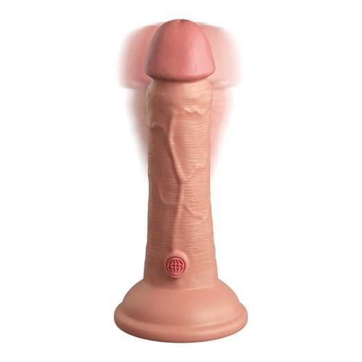King Cock Elite Dual Density realistischer Vibrator - 15 cm - Beige