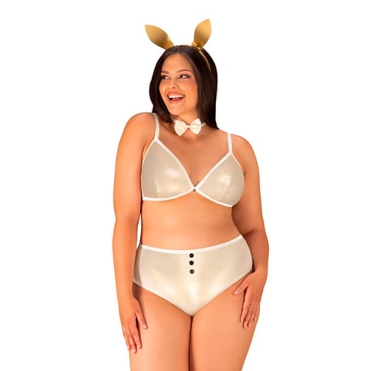 Obsessive Costume de lapin sexy Neo Goldes - 4 pièces