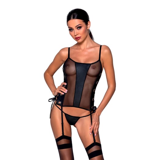 Passion Corset & String Malwia - Noir