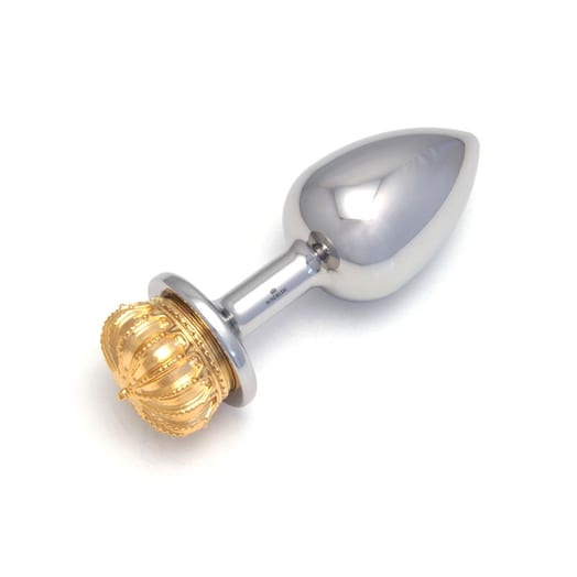 Plug anal Rosebuds - Couronne dorée (XL)