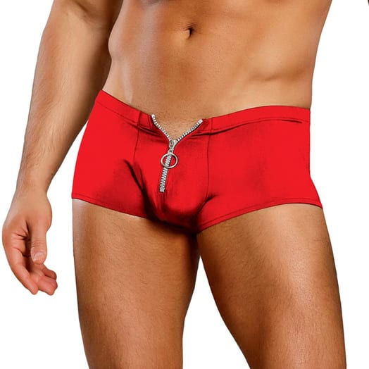 Male Power Zipper Short - Rouge