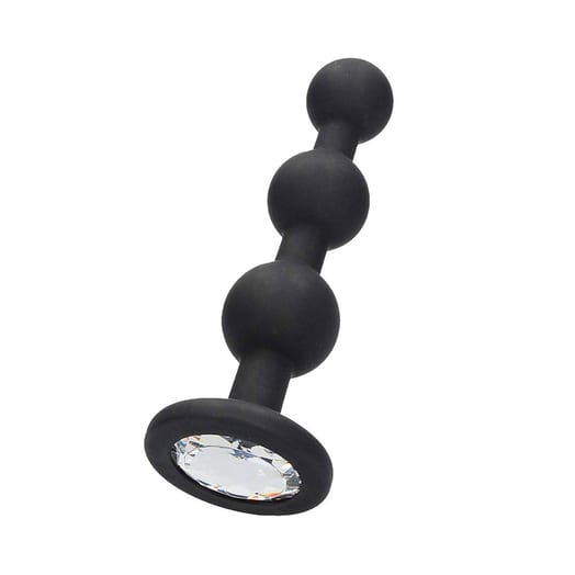 Plug anal perlé en silicone avec cristal Ouch!