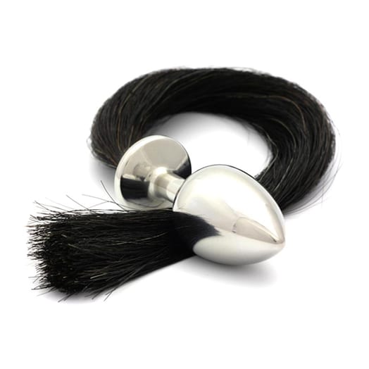 Plug anal Rosebuds Tailbud Horsetail - Noir (XL)