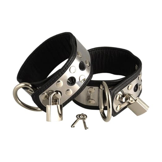 Attaches pour chevilles en cuir et métal Rimba avec cadenas