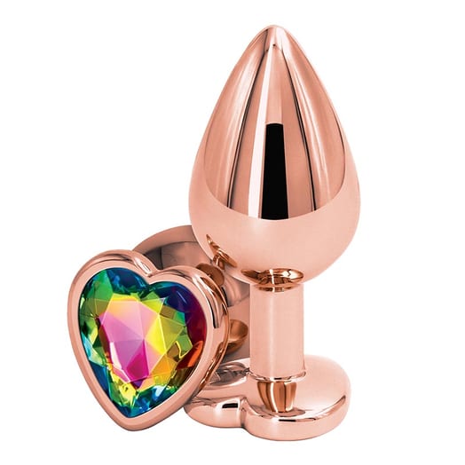 NS Novelties Rear Assets Heart Analplug - Rainbow (M)