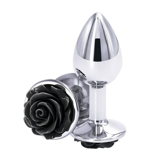 Plug anal NS Novelties Rear Assets Rose - Argent et noir (S)